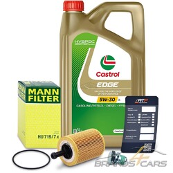 MANN-FILTER ÖLFILTER+5L CASTROL EDGE 5W-30 LL +SCHRAUBE+DICHTUNG 31980662# # # INKL. CASTROL ÖLWECHSEL ANHÄNGER # # #