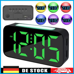 Wecker Digital Nachttisch Uhr USB Alarm Clock mit LED RGB Licht für Tiefschläfer