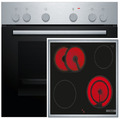 Bosch Herdset Backofen Herd HND211GR62-B Edelstahl HEF010BR1-B + NKN64RGA2E