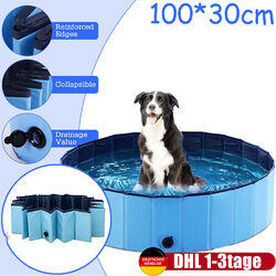 Ø100cm Faltbar Hundepool Doggy Pool Swimmingpool Schwimmbecken Auslaufsicheres