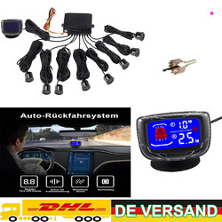 LCD Einparkhilfe mit 8 Sensoren|zum Nachrüsten Parkhilfe Rückfahrwarner PDC.