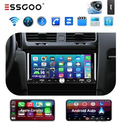 Autoradio 1 Din DAB KAM mit 6.9 Zoll Bildschirm Android 14 mit Apple CarPlay 64G