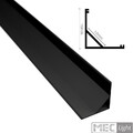 ALU Profil | Eck Leiste | Schiene ECKE-16 schwarz für LED Streifen + Abdeckung