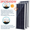 3Pcs 12V Solarpanel Kit 50W Solarmodul Dual USB Solarzelle + 100A Laderegler