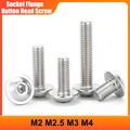 Linsenkopfschrauben mit Flansch Bund M2 M2.5 M3 M4 Edelstahl V2A DIN ISO 7380-2