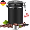 Edelstahl Kaffeedose Luftdicht Vorratsdose 1,8L Kaffeebohnen Behälter Aromadose