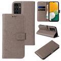 Handy Tasche für Samsung Galaxy A13 & A13 5G Handyhülle Blumen Buch Cover Grau