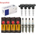 4x BERU Zündspule +4x NGK Zündkerze V-Line passend für Renault Scénic I