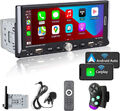 Single 1Din 6.9'' Autoradio Wireless CarPlay/Android Auto Touchscreen Bluetooth
