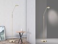 LED Stehleuchte Messing, verstellbar & dimmbar, Lichtfarbe wählbar, Stehlampe
