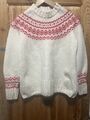 Barbour Treibholz Pullover Größe 8 klobig fair Isle Wolle Damen Scandi nordisch