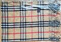 Pashmina, 30% Seide; hellbraun-beige-kariert; 70x180 cm; neu, beste Qualität!