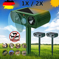 1x/2x Solar Tiervertreiber Ultraschall Abwehr Marder Katzen-Hunde Abwehr Schreck