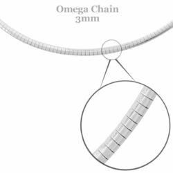 Flat Omega Chain reversible - 3mm - 45cm - 925 Silver