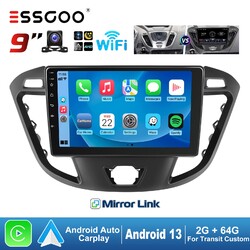 9" Android 13 CarPlay Autoradio 2+64G Für Ford Transit Custom 12-21 RDS GPS Cam