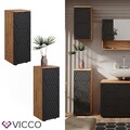Midischrank Irma Eiche Anthrazit 30 x 81 cm Schublade 2 Fächer Badezimmer Vicco