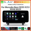 12,3'' Autoradio Für Mercedes-Benz C/GLC/V/X W205 Android 14 GPS Carplay 4G LTE