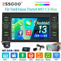 DAB+ Android 13 Autoradio Carplay GPS RDS KAM Für Ford Focus Transit MK7 C S-Max