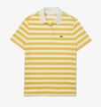 LACOSTE Damen Poloshirt T-Shirt gelb weiss getreift Mesh Gr 44 piqué PF0621