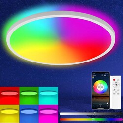 LED Deckenlampe RGB Dimmbar Panel Farbwechsel Deckenleuchte 24W Fernbedienung