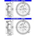 2X ATE 203,0mm BREMSTROMMELN HINTEN PASSEND FÜR ALFA ROMEO 145 146 FIAT BRAVA