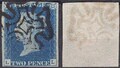 Großbritannien Michel Nr.: 2 mit schwarzer Malteser Entwertung 2 Penny Blue
