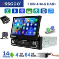 7" 1DIN Flip Autoradio Touchscreen Bildschirm Bluetooth USB 4+64G Flip Out Radio