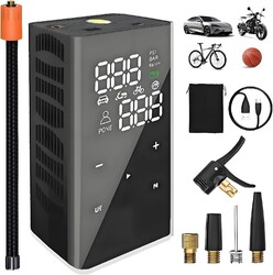 12000mAh Akku Luftpumpe Auto Elektrische Fahrradpumpe mit LCD Display Kompressor