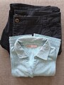 2 Teile: Bermuda/Short, C&A, schwarz, Gr. 40, Poloshirt, Adagio, Kurzarm, Gr. 40