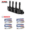 1x ZÜNDSPULE + BOSCH 0242229654 ZÜNDKERZEN FÜR OPEL ASTRA G T98 CORSA VECTRA