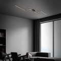 LED Deckenleuchte Schwarz 227cm 24W warmweiß verstellbar Glitzereffekt Backlight
