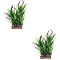 Set of 2 Aquariumdekoration Künstliche Teichpflanzen Aquarienpflanzen