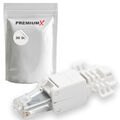 30x PremiumX Netzwerk Stecker RJ 45 CAT 6A Toolless Plug Werkzeuglos Kabel Farb