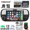 7 Zoll 64G Android 13 Carplay Autoradio GPS RDS WIFI +Kam Für Fiat 500 2007-2015