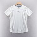 Puma T-Shirt klein weiß grau Logo kurzärmelig Sport Activewear Herren