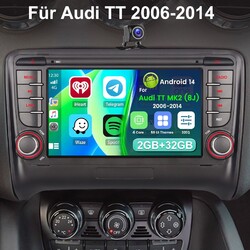 Für Audi TT MK2 8J 2006-2014 Android13 Carplay Autoradio GPS NAVI KAM WIFI 2+32G