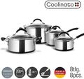 Coolinato Edelstahl Topfset 4 Töpfe + Deckel, 8 tlg. Kochtopf Set Induktion