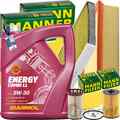 MANN INSPEKTIONSPAKET+5L MANNOL NRG 5W30 ÖL passend für VW TOURAN 5T PASSAT B8