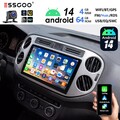 Android 14 4+64G Carplay Autoradio GPS Navi RDS WIFI Für VW Tiguan 5N Golf Plus