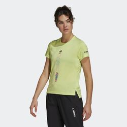 Adidas Trail Running T-Shirt Damen Terrex Agravic Lime Atmungsaktiv Top