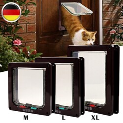 Katzenklappe  Katzentür Hundeklappe S-XL Eingangskontrolle System Hunde 4-Wege