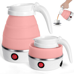 600ml Faltbar Wasserkessel Camping Silikon Wasserkocher Mini Reisewasserkocher