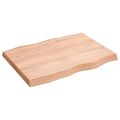 vidaXL Tischplatte 80x60x6 cm Massivholz Eiche Behandelt Baumkante