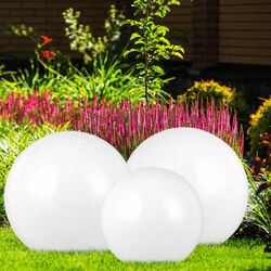 3er Set LED Garten Weg Solar Steck Leuchte Kugeln IP44 Außen Lampe weiß 8hrs