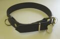 Echt Leder Hundehalsband schwarz 60,0 x 2,5 cm lang Lederhalsband + Rollschnalle