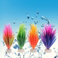  4 Pcs Plastikgraspflanzen Dekorationen Für Aquarien Plastikpflanzen