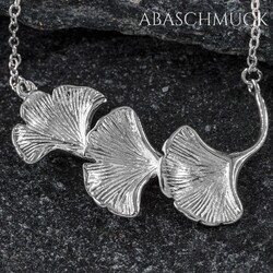 925 Sterling Silberkette mit Anhänger Ginkgoblatt Kette K0845 Silber Kette