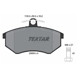 Textar Bremsbelag-Satz Bremsklötze vorne 2066904 20669 2066916214 7143D227