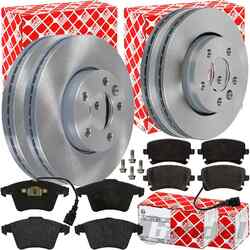 FEBI BREMSSCHEIBEN BELÄGE VORNE+HINTEN passend für VW T5 T6 MULTIVAN TRANSPORTERVA 308x29,5mm // HA 294x22mm // NUR für PR-Nummer 2E3