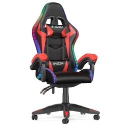 RGB Gaming Stuhl mit LED Beleuchtung & ergonomischem Computer Schreibtischstuhl Relaxstuhl ROT
